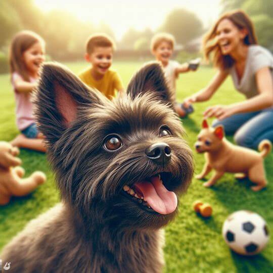 Affenpinscher with people