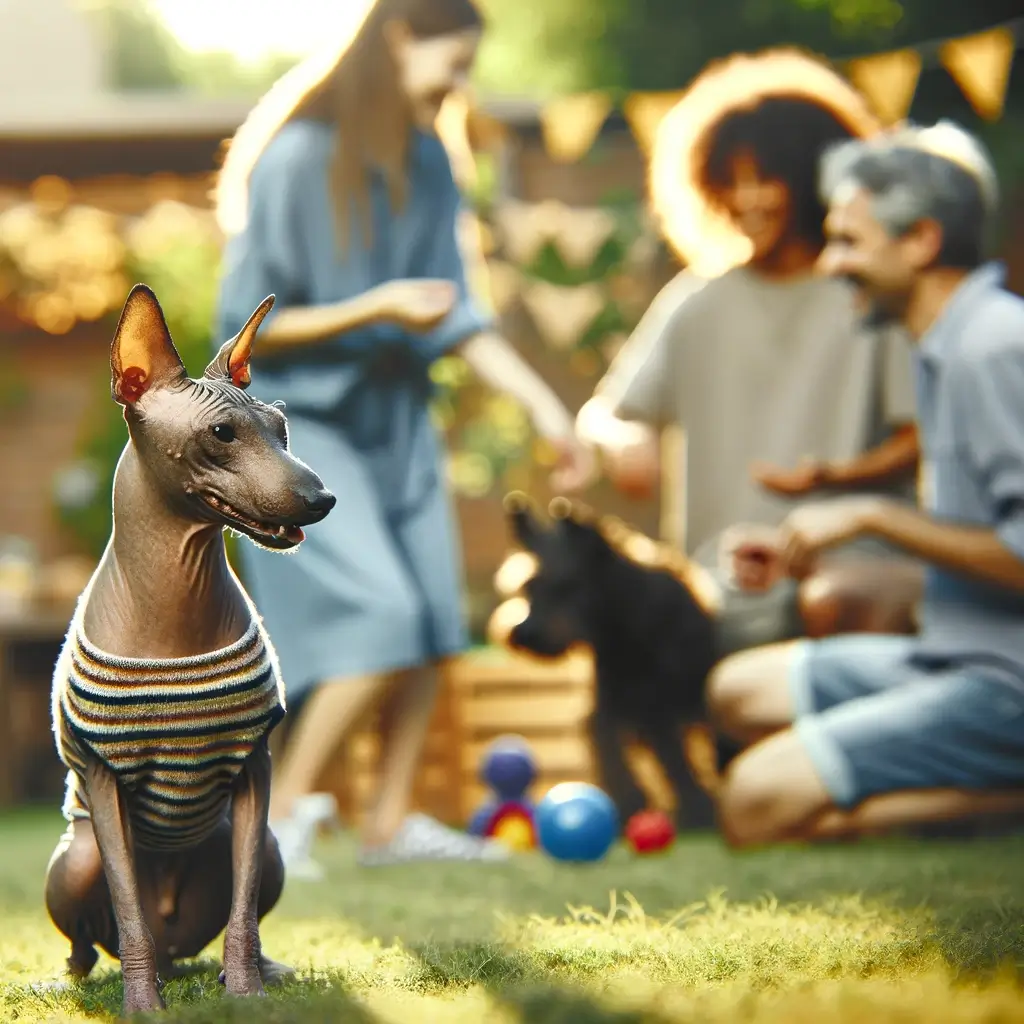 American Hairless Terrier with people
