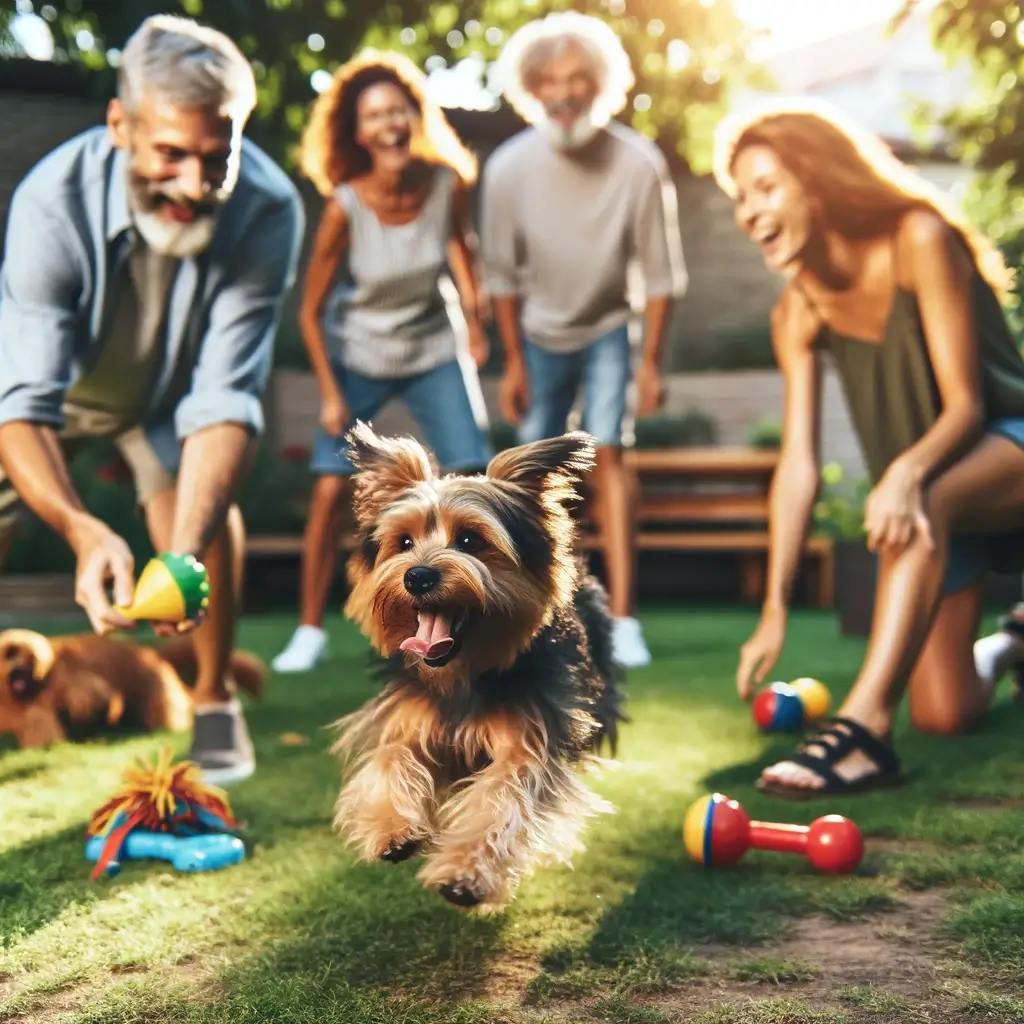 Australian Terrier with people