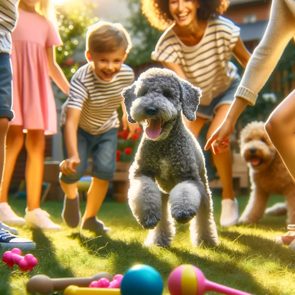 Bedlington Terrier with people