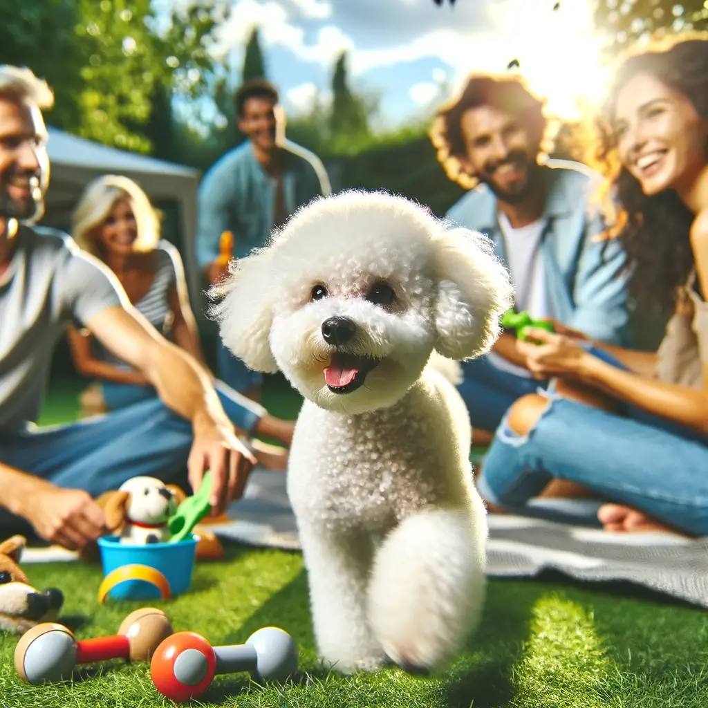 Bichon Frise with people