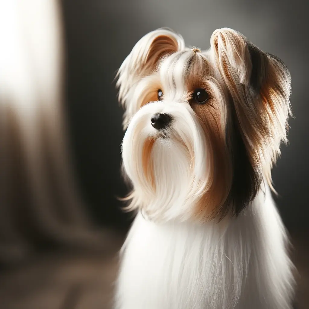 Biewer Terrier looking forward