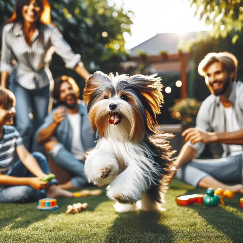 Biewer Terrier with people