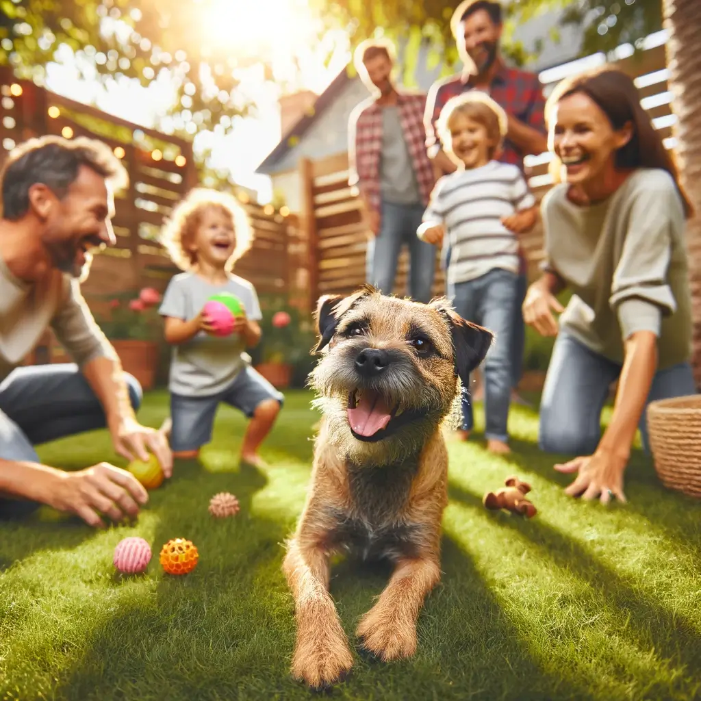 Border Terrier with people