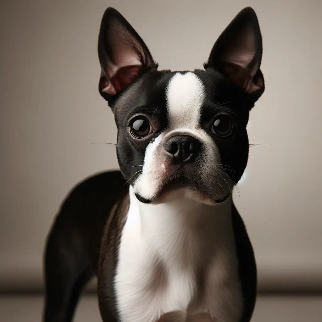 Boston Terrier looking forward