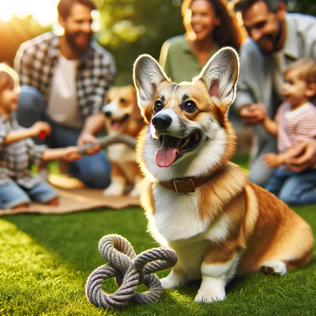 Cardigan Welsh Corgi with people