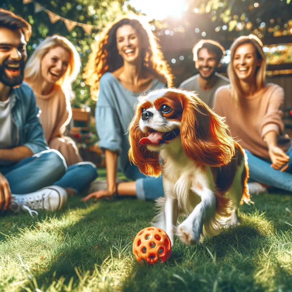 Cavalier King Charles with people