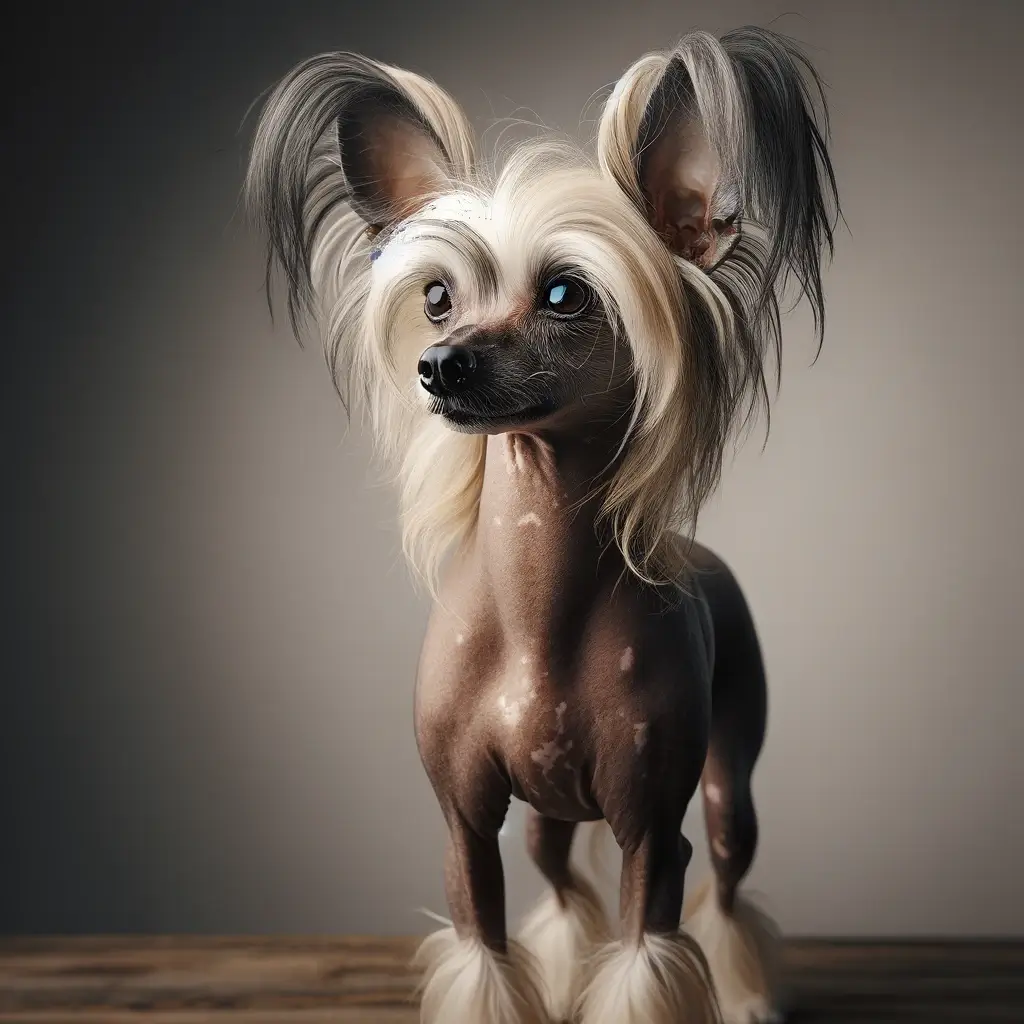 Chinese Crested looking forward