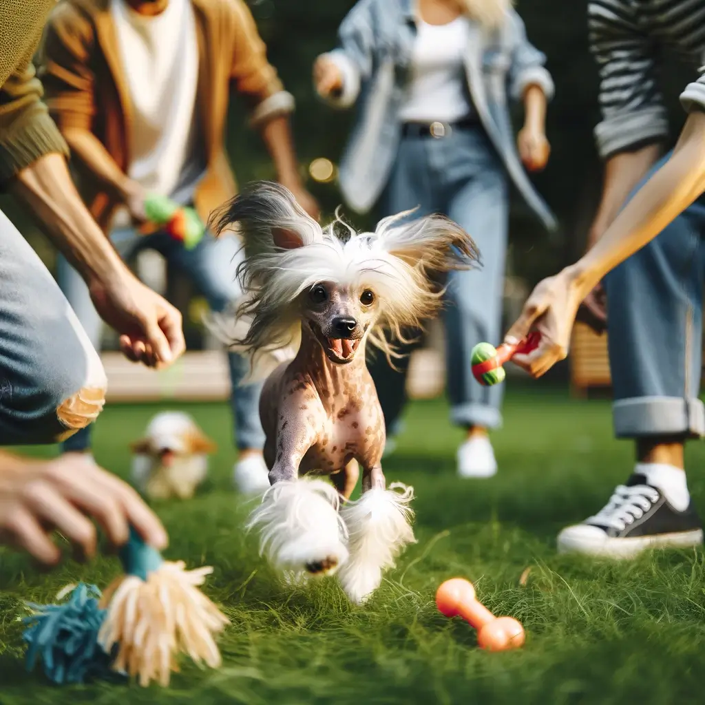 Chinese Crested with people