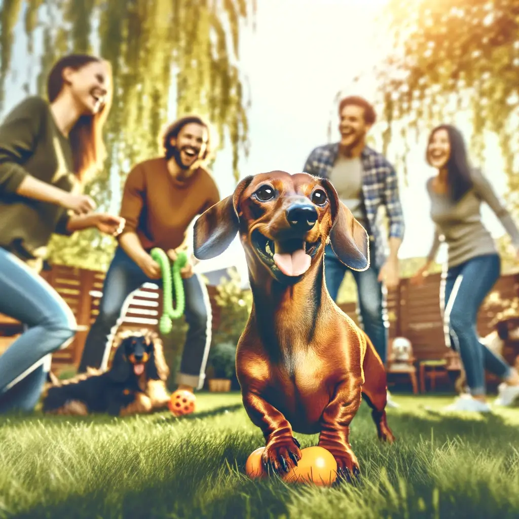 Dachshund with people