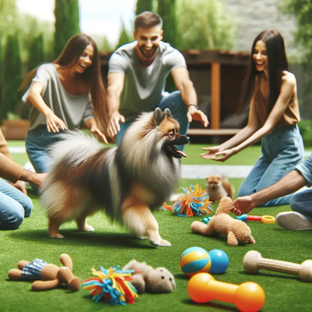 German Spitz with people