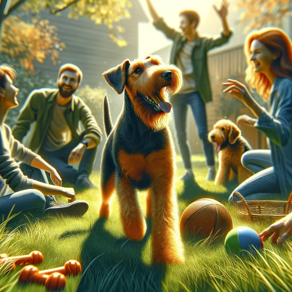 Jagdterrier with people