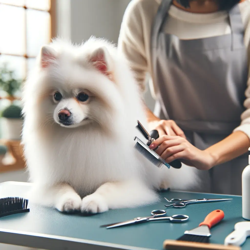 Japanese Spitz grooming