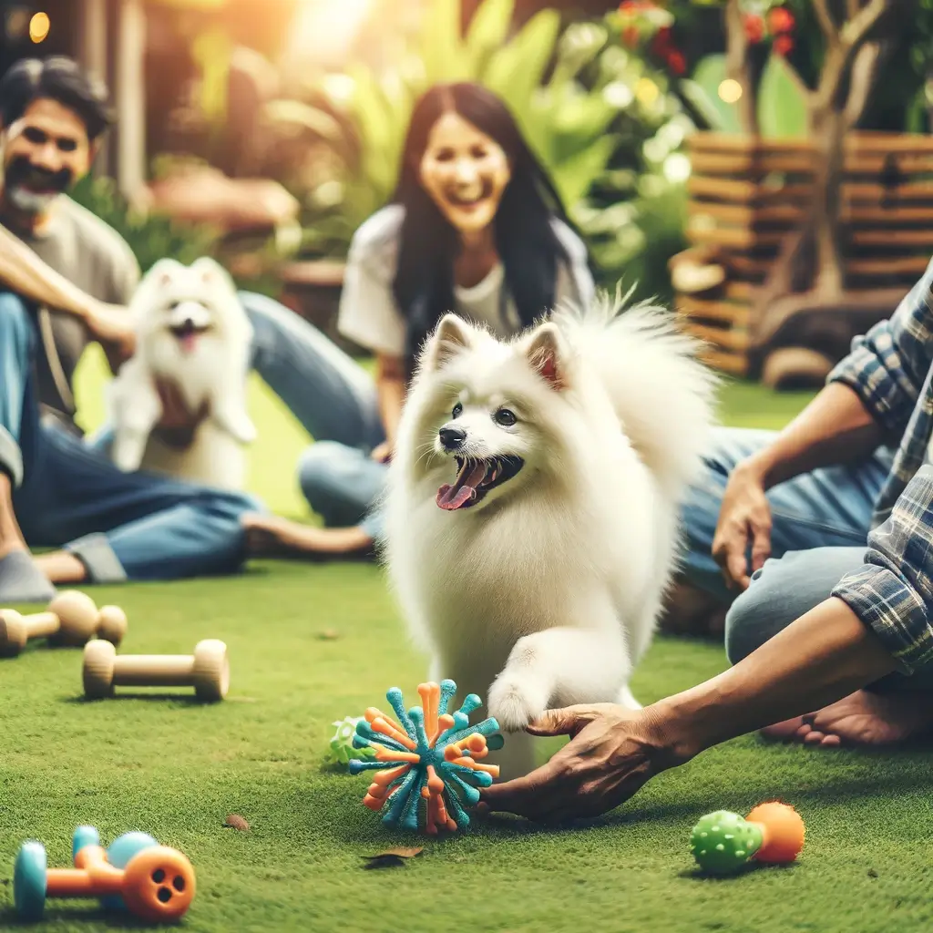 Japanese Spitz with people