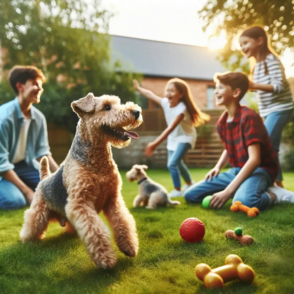 Lakeland Terrier with people