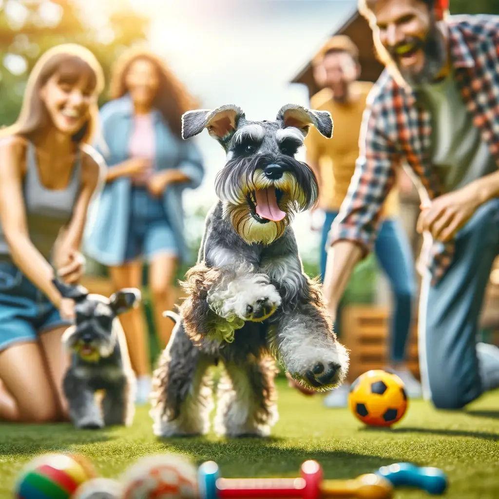 Miniature Schnauzer with people