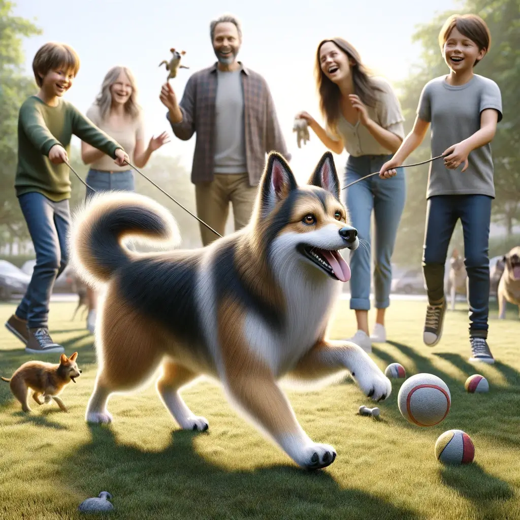 Norwegian Lundehund with people