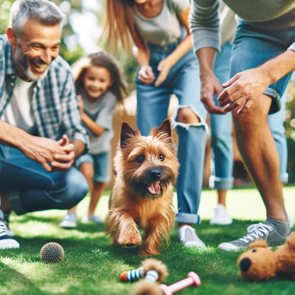 Norwich Terrier with people