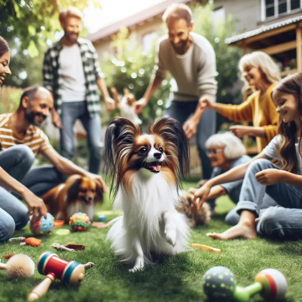 Papillon with people