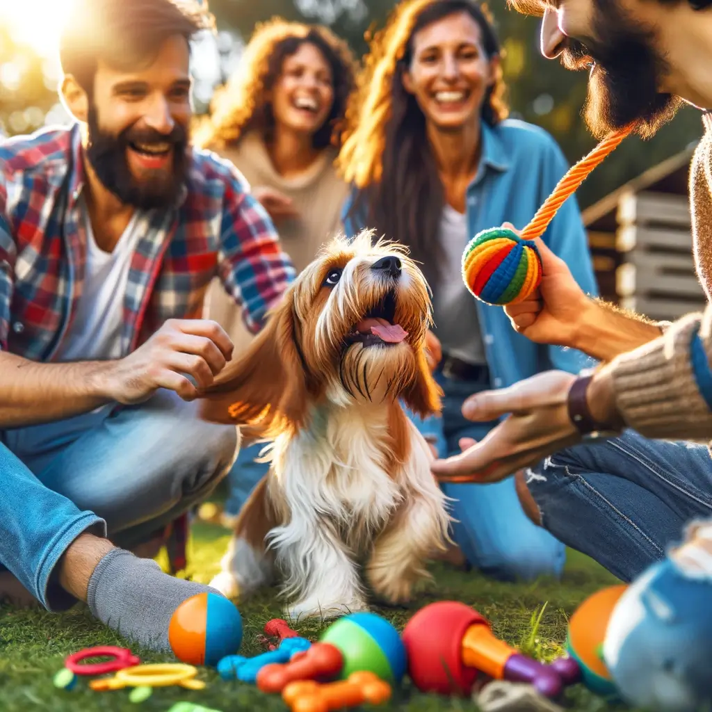 Petit Basset with people