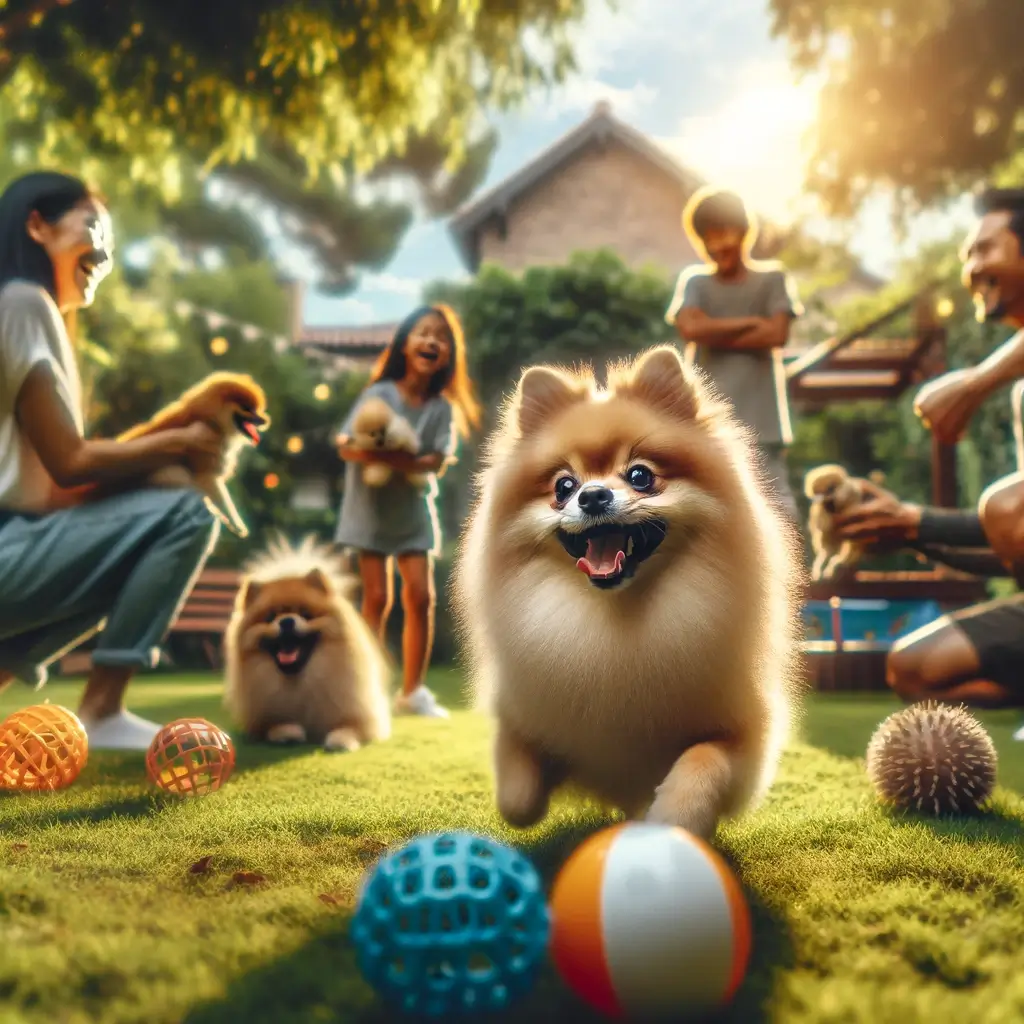 Pomeranian with people