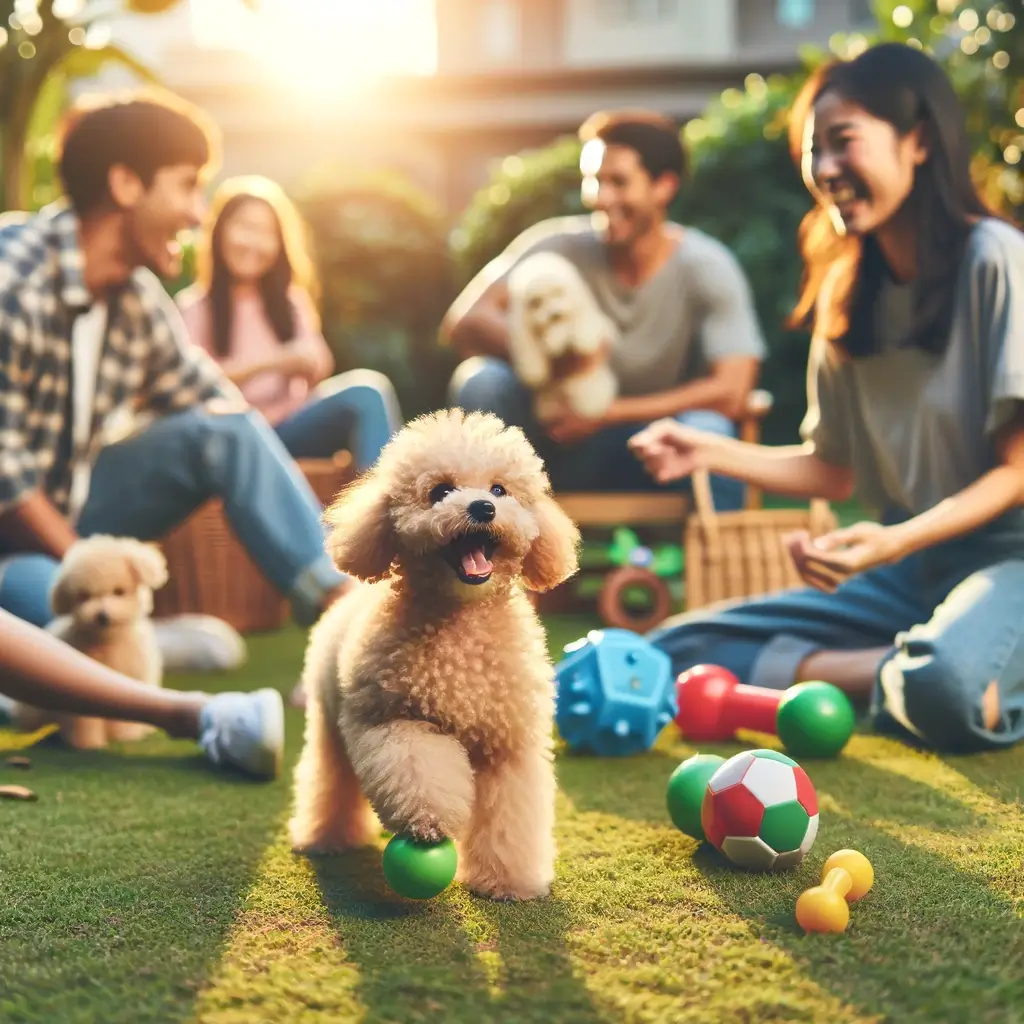 Poodle Miniature with people