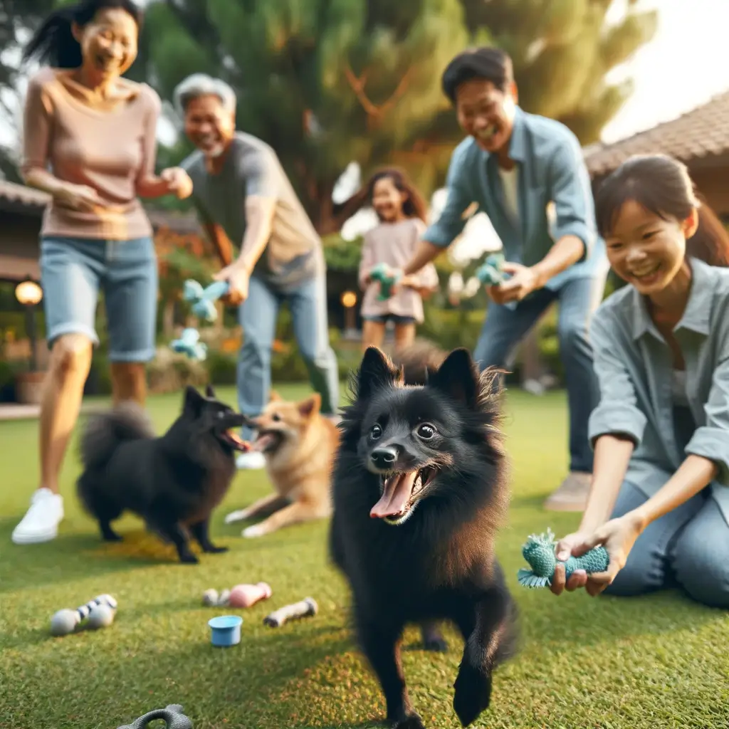 Schipperke with people