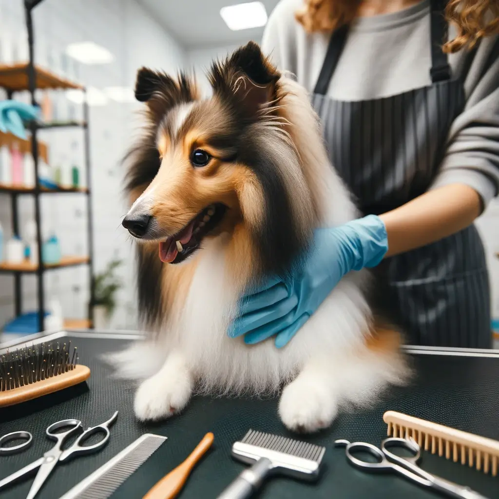 Shetland Sheepdog grooming