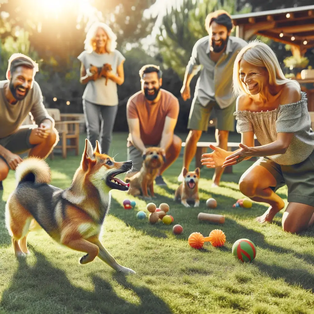 Swedish Vallhund with people