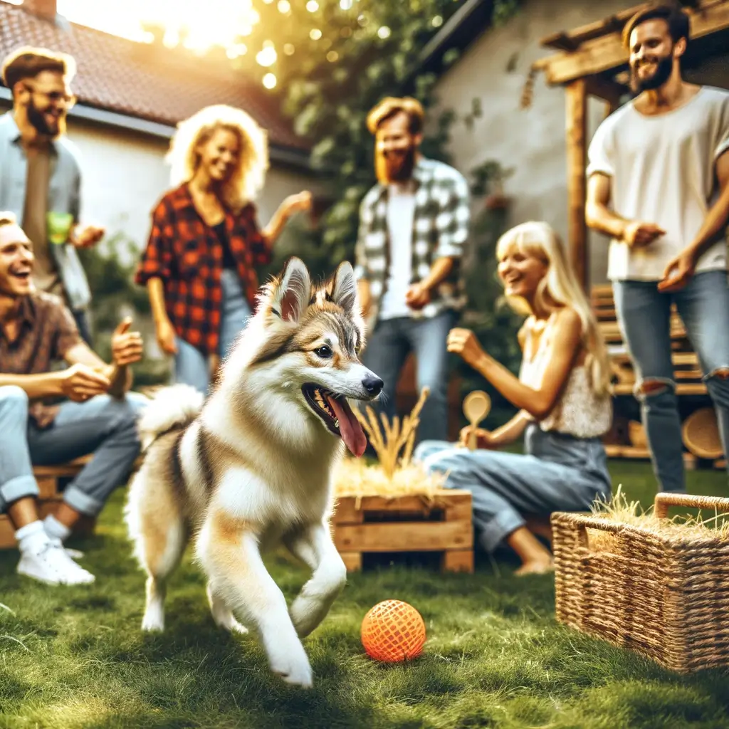 Norrbottenspets with people