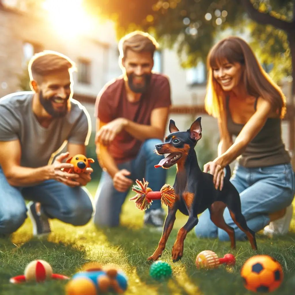 Manchester Terrier Toy with people