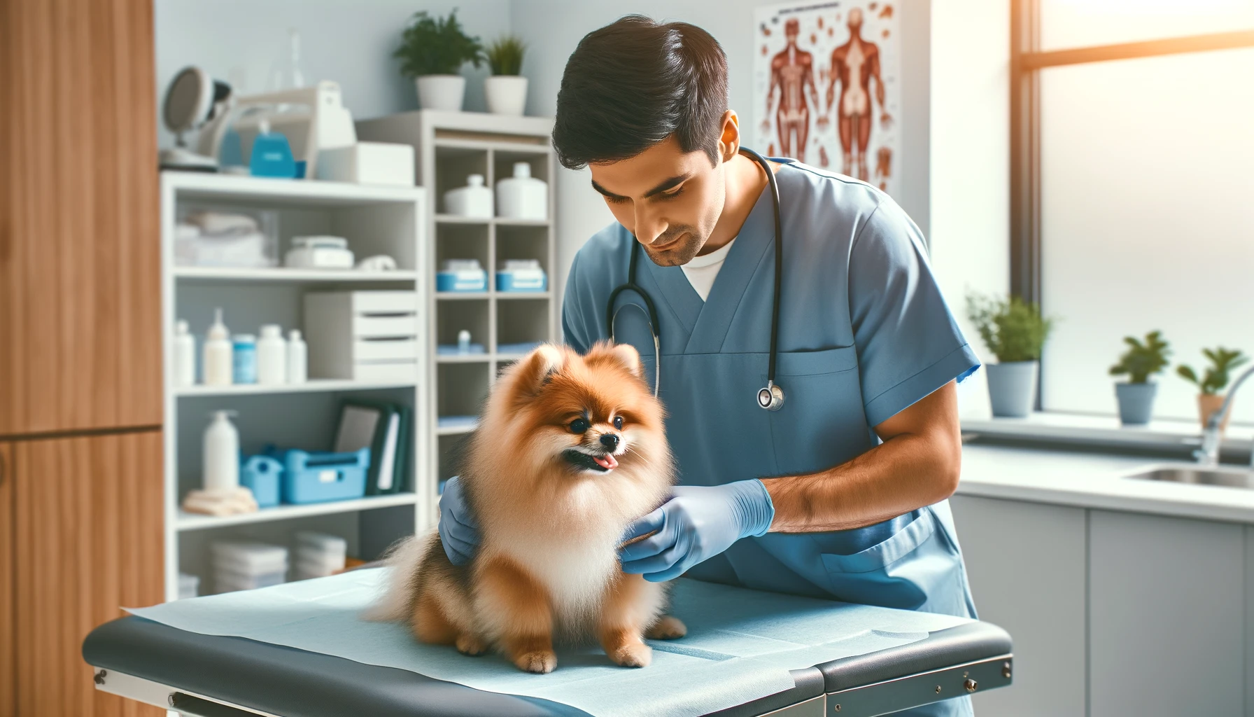 pomeranian at vets