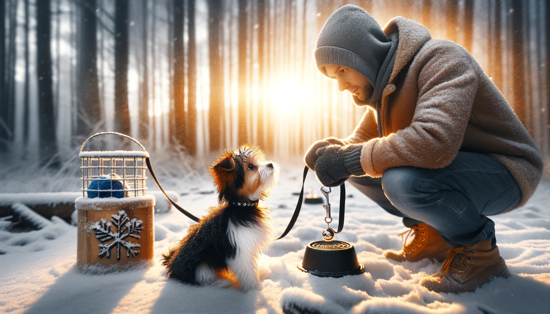 cold weather and small dogs in nature