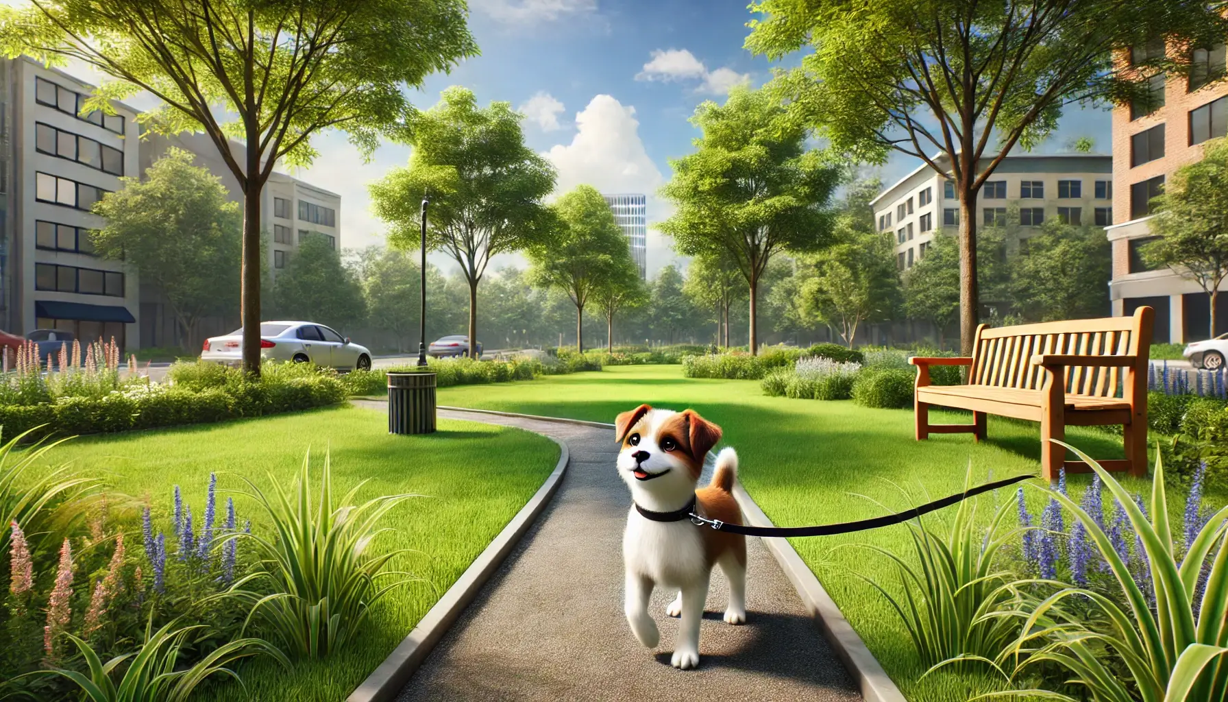 small dog and new environment